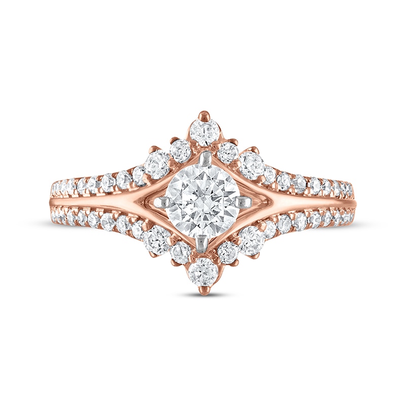 Main Image 3 of Previously Owned Diamond Engagement Ring 7/8 ct tw Round-cut 14K Rose Gold