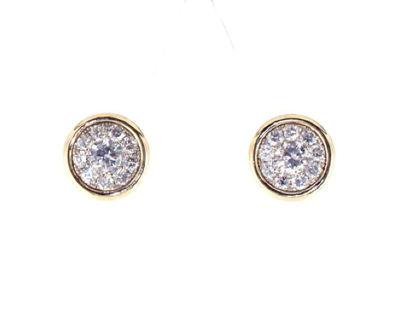 Main Image 1 of Previously Owned Diamond Earrings 7/8 ct tw Round-cut 10K Yellow Gold
