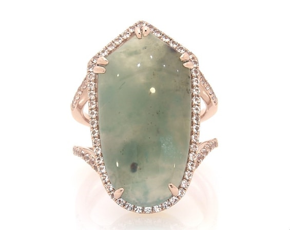Previously Owned Le Vian Aquaprase Ring White Topaz 14K Strawberry Gold