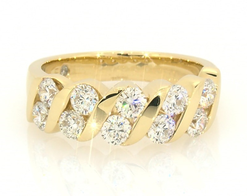 Main Image 1 of Previously Owned THE LEO Diamonds 1-1/4 ct tw Anniversary Ring 14K Yellow Gold