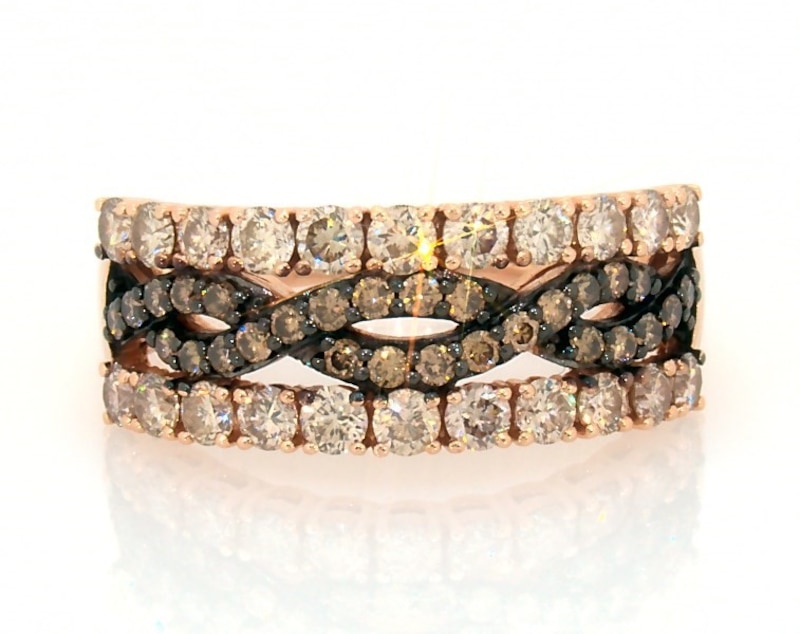Main Image 1 of Previously Owned Le Vian Chocolate Diamond Ring 1-1/4 ct tw 14K Strawberry Gold