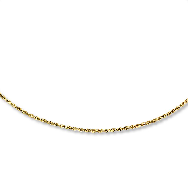 Main Image 1 of Previously Owned Rope Chain Necklace Solid 14K Yellow Gold 24"