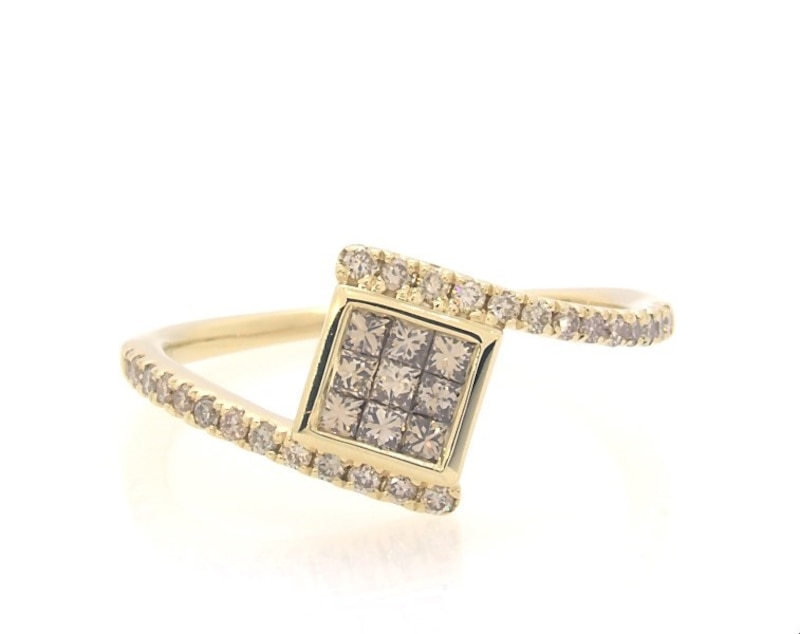 Main Image 1 of Previously Owned Le Vian Chocolate & Nude Diamond Ring 1/3 ct tw 14K Honey Gold