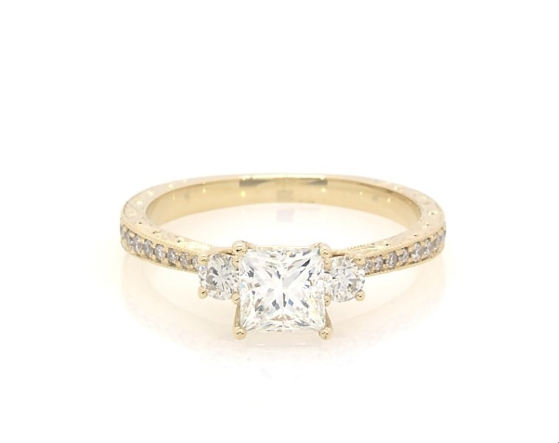 Main Image 1 of Previously Owned Neil Lane Bridal Diamond Engagement Ring 1 ct tw Princess-cut 14K Yellow Gold