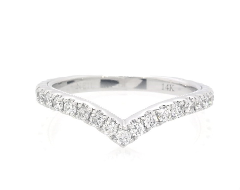 Main Image 1 of Previously Owned Neil Lane Diamond Wedding Band 3/8 ct tw Round-Cut 14K White Gold