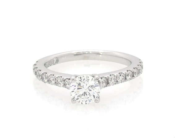 Previously Owned THE LEO Diamond Round-Cut Engagement Ring 3/4 ct tw 14K White Gold 7