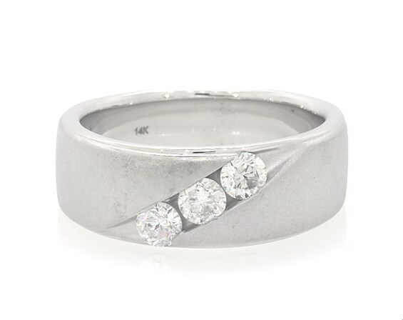 Previously Owned Men's THE LEO First Light Diamond Wedding Band 5/8 ct tw 14K White Gold