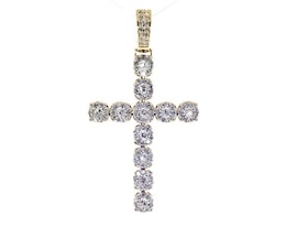 Previously Owned Men’s Diamond Cross Pendant 2-1/2 ct tw 10K Yellow Gold
