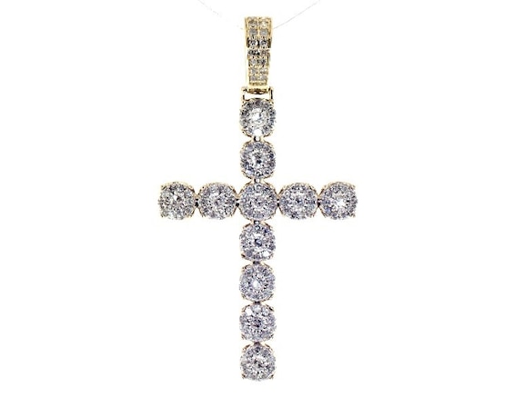 Previously Owned Men’s Diamond Cross Pendant 2-1/2 ct tw 10K Yellow Gold