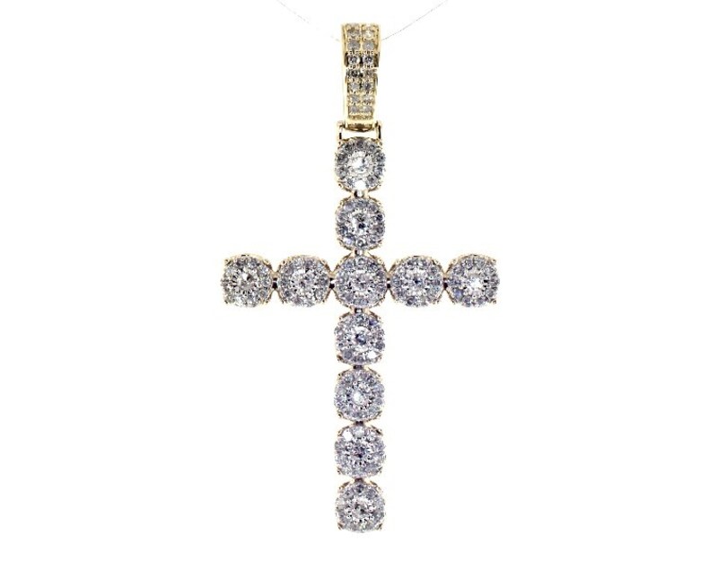 Main Image 1 of Previously Owned Men’s Diamond Cross Pendant 2-1/2 ct tw 10K Yellow Gold