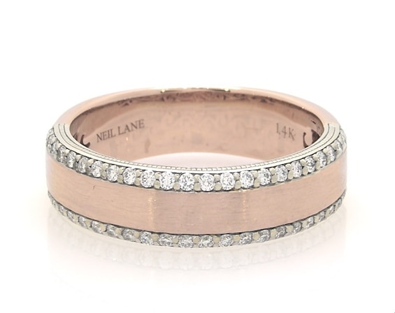 Previously Owned Neil Lane Men's Diamond Wedding Band 3/8 ct tw 14K Two-Tone Gold