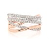Thumbnail Image 1 of Previously Owned Baguette & Round-Cut Diamond Multi-Row Crossover Ring 1/2 ct tw 10K Rose Gold