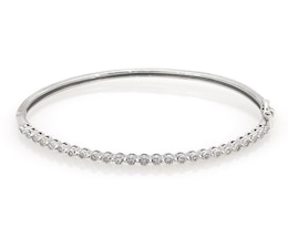 Previously Owned Diamond Bangle Bracelet 1/4 ct tw Sterling Silver