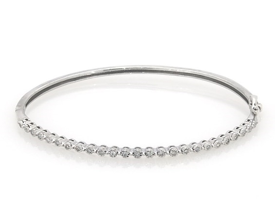 Previously Owned Diamond Bangle Bracelet 1/4 ct tw Sterling Silver