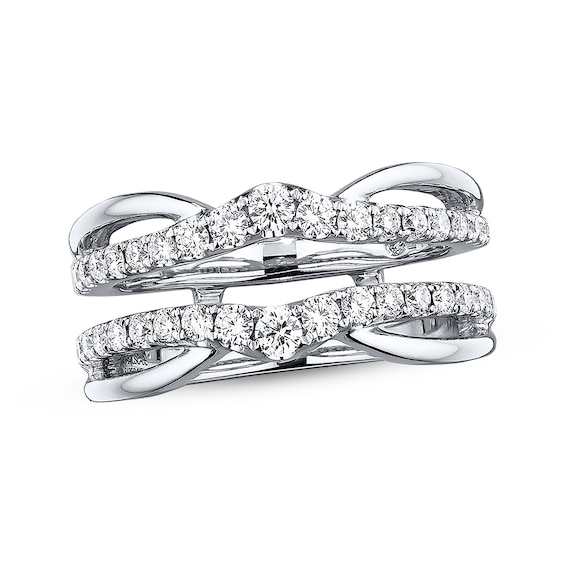Previously Owned THE LEO Diamond Enhancer Ring 3/4 ct tw Round-cut 14K White Gold