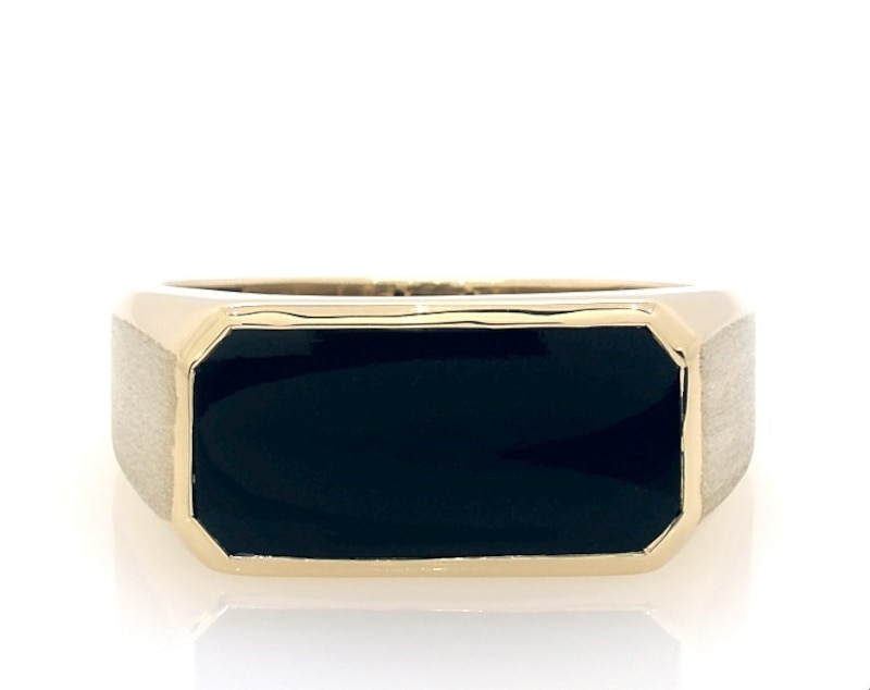 Main Image 1 of Previously Owned Men's Black Onyx Ring 10K Yellow Gold