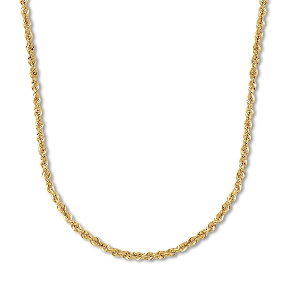 Previously Owned Rope Chain Necklace Semi-Solid 14K Yellow Gold 22"
