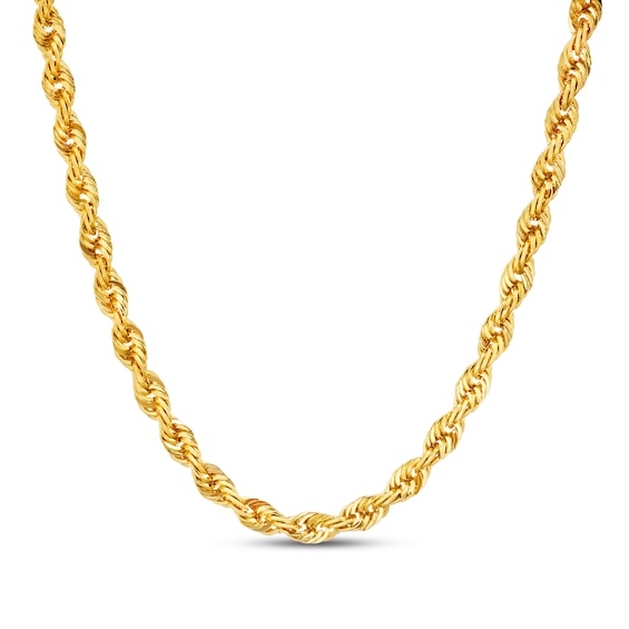 Previously Owned Rope Necklace Solid 14K Yellow Gold 22"
