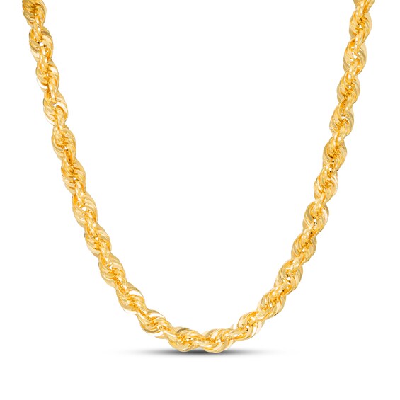Previously Owned Rope Chain Necklace Semi-Solid 14K Yellow Gold 24"