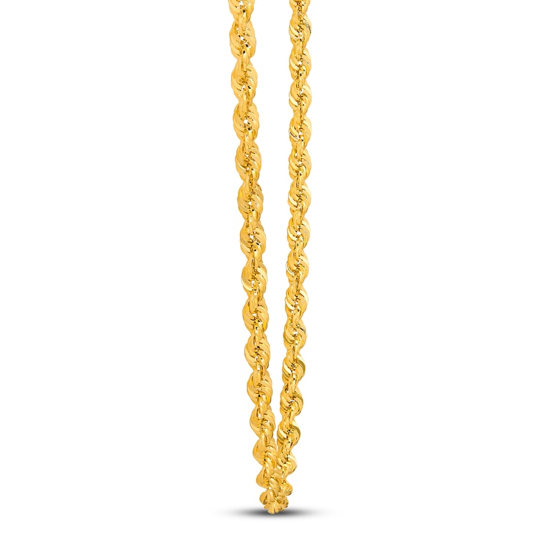 Main Image 2 of Previously Owned Rope Chain Necklace Semi-Solid 14K Yellow Gold 24"
