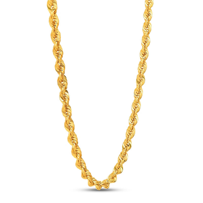 Main Image 3 of Previously Owned Rope Chain Necklace Semi-Solid 14K Yellow Gold 24"