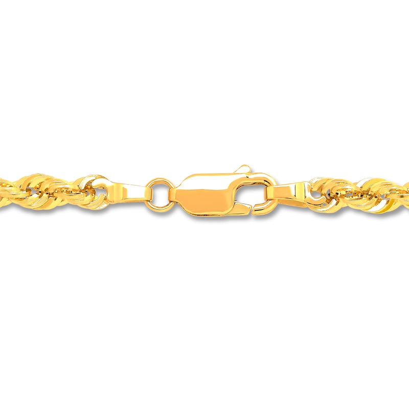 Main Image 4 of Previously Owned Rope Chain Necklace Semi-Solid 14K Yellow Gold 24"