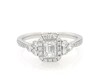 Thumbnail Image 1 of Previously Owned Emerald-Cut Diamond Halo Engagement Ring 1 ct tw 14K White Gold