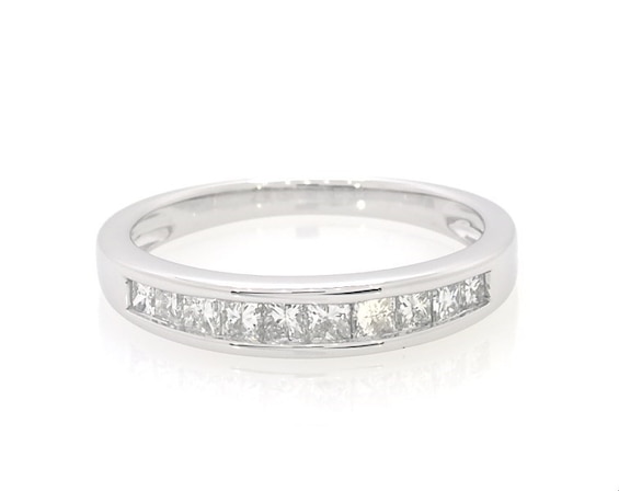 Previously Owned Princess-Cut Diamond Anniversary Band 1/2 ct tw 14K White Gold