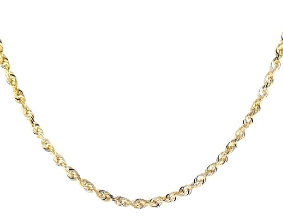 Previously Owned Rope Chain Solid 14K Yellow Gold 22"