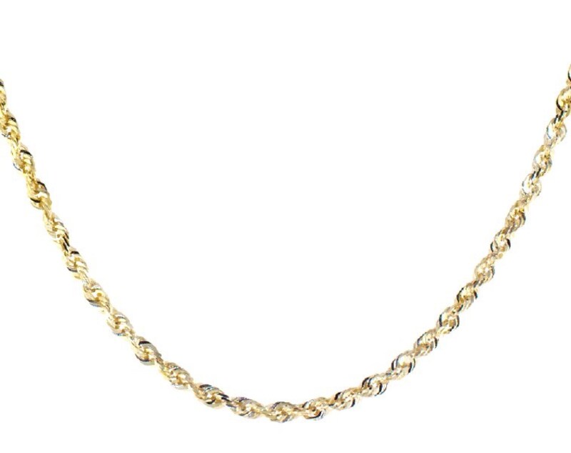 Main Image 1 of Previously Owned Rope Chain Solid 14K Yellow Gold 22"
