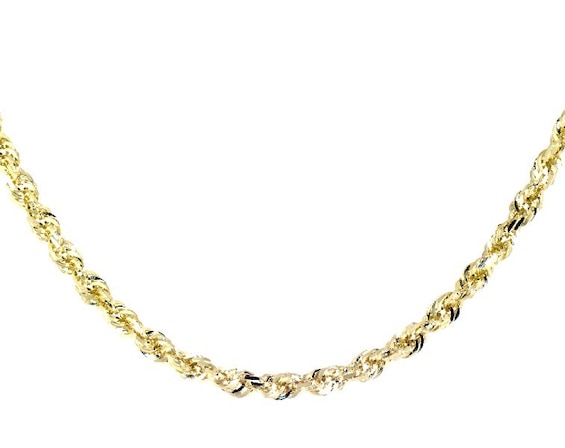 Previously Owned Rope Chain Solid 10K Yellow Gold 24"