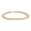 Thumbnail Image 1 of Previously Owned Textured Curb Chain Bracelet Semi-Solid 10K Yellow Gold 8.5"