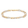 Thumbnail Image 1 of Previously Owned Figaro Chain Bracelet Semi-Solid 10K Yellow Gold 8.5"