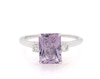 Thumbnail Image 1 of Previously Owned Monique Lhuillier Bliss Radiant-Cut Light Amethyst & Diamond Engagement Ring 1/4 ct tw 14K White Gold