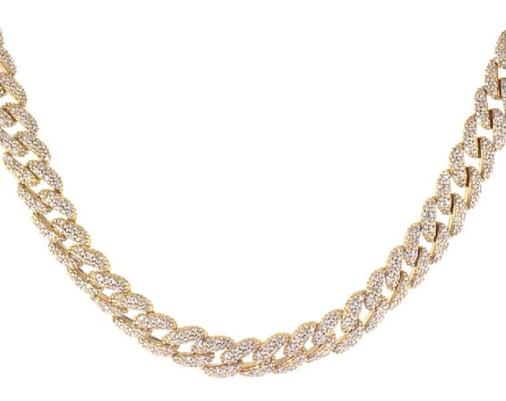 Previously Owned Diamond Curb Chain Necklace 3-1/3 ct tw 14K Yellow Gold 18”