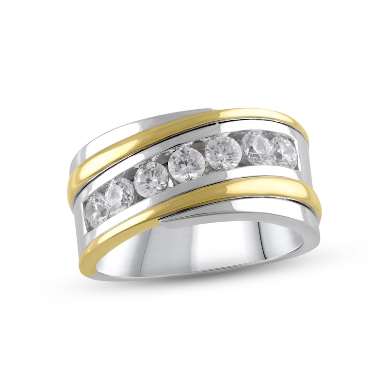 Main Image 1 of Previously Owned Men's Diamond Wedding Band 1 ct tw Round-cut 14K Two-Tone Gold