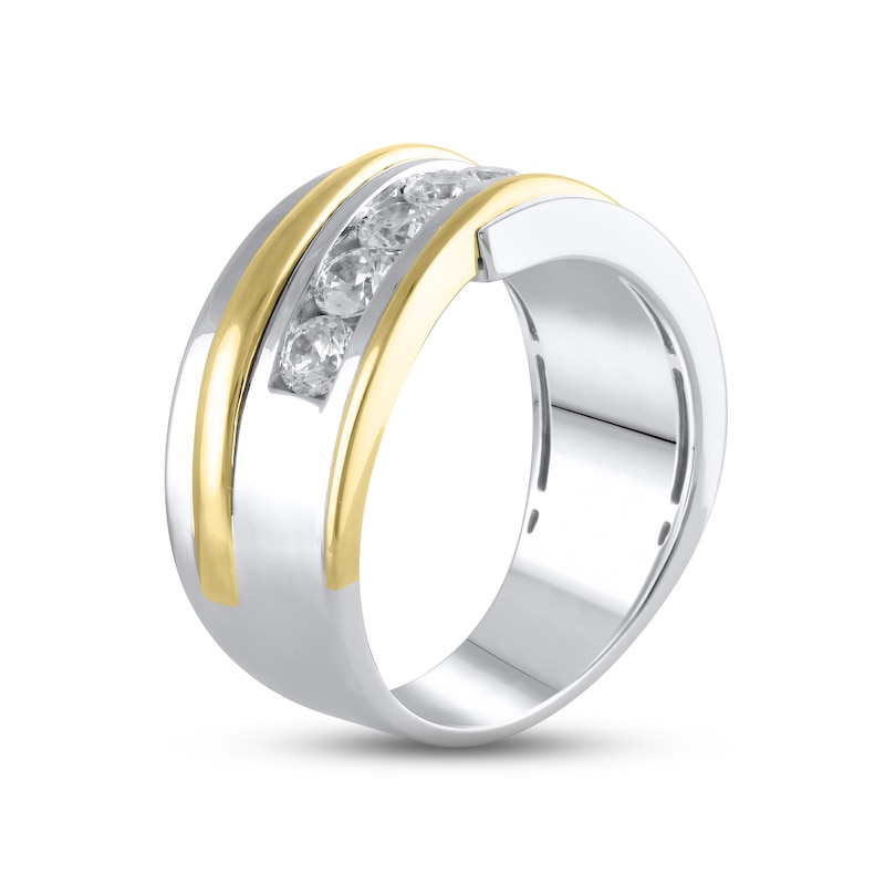 Main Image 2 of Previously Owned Men's Diamond Wedding Band 1 ct tw Round-cut 14K Two-Tone Gold
