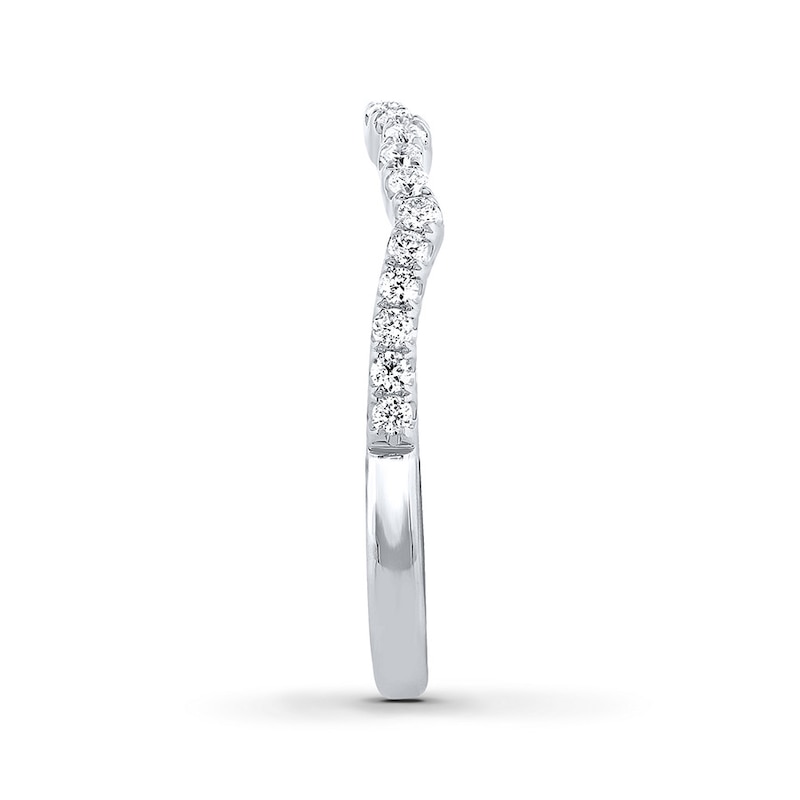 Main Image 3 of Previously Owned THE LEO Diamond Wedding Band 1/5 ct tw Round-cut 14K White Gold