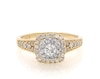 Thumbnail Image 1 of Previously Owned Round-Cut Diamond Double Cushion Halo Engagement Ring 1 ct tw 14K Two-Tone Gold
