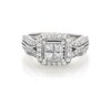 Thumbnail Image 1 of Previously Owned Princess-Cut Quad Diamond Halo Bridal Set 1 ct tw 10K White Gold Size 6.5