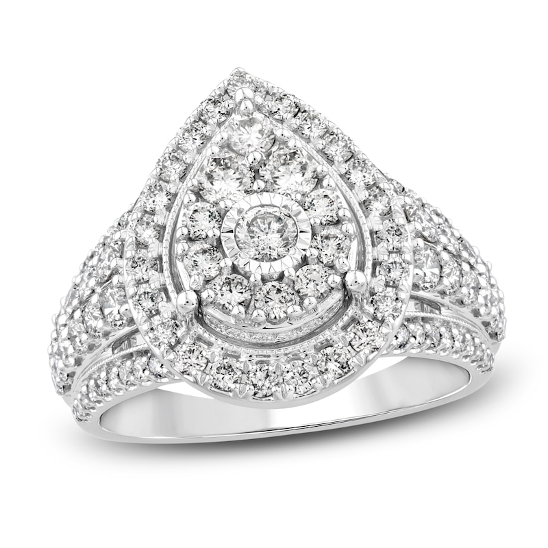 Main Image 1 of Previously Owned Diamond Engagement 2 ct tw Round-Cut 10K White Gold