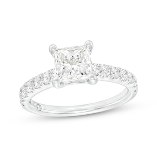 Previously Owned THE LEO Diamond Engagement Ring 2 ct tw Princess & Round-cut 14K White Gold