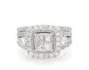 Thumbnail Image 1 of Previously Owned Princess-Cut Diamond Bridal Set 1-7/8 ct tw 14K White Gold Size 7.5