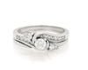 Thumbnail Image 1 of Previously Owned Diamond Three-Stone Swirl Bridal Set 5/8 ct tw 14K White Gold Size 8