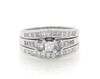 Thumbnail Image 1 of Previously Owned Princess-Cut Diamond Three-Stone Bridal Set 1-1/8 ct tw 14K White Gold 7.5