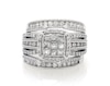 Thumbnail Image 1 of Previously Owned Princess-Cut Multi-Diamond Bridal Set 1-3/8 ct tw 14K White Gold Size 7.25