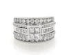 Thumbnail Image 1 of Previously Owned Princess-Cut Quad Diamond Halo Bridal Set 1-3/4 ct tw 14K White Gold Size 6