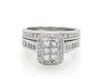 Thumbnail Image 1 of Previously Owned Princess-Cut Multi-Diamond Halo Bridal Set 1-1/2 ct tw 14K White Gold Size 7