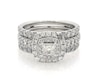 Thumbnail Image 1 of Previously Owned Princess-Cut Diamond Halo Bridal Set 2 ct tw 14K White Gold Size 5.25