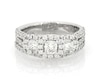 Thumbnail Image 1 of Previously Owned Princess-Cut Diamond Three-Stone Bridal Set 1-1/8 ct tw 14K White Gold Size 6